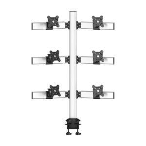6 Monitor Stand 3X2 Oval or Straight w/ 2-in-1 Base Quick Release