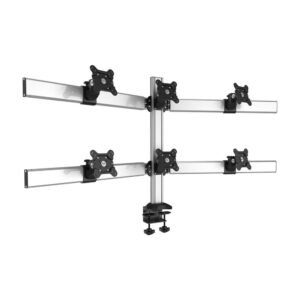 6 Monitor Stand 2X3 Oval or Straight w/ 2-in-1 Base & Quick Release