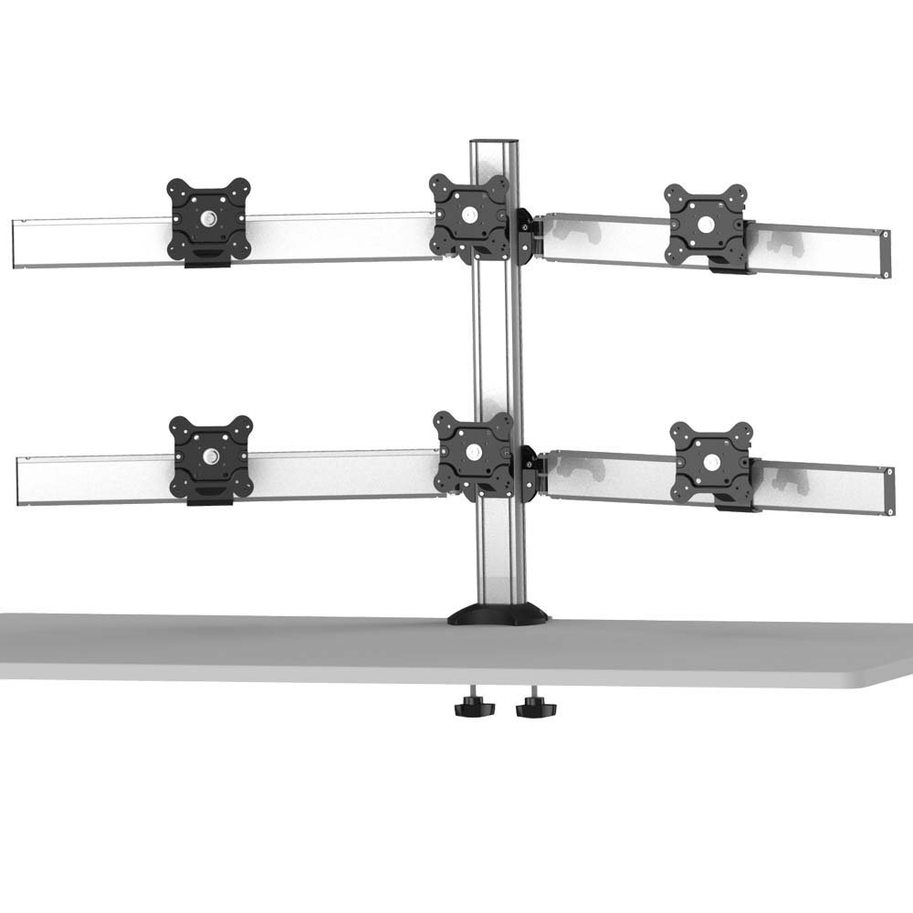 6 Monitor Stand 2X3 Oval or Straight w/ 2-in-1 Base & Quick Release - BL-DM156