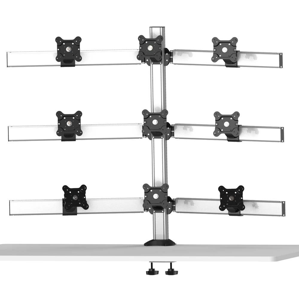 9 Monitor Stand 3X3 Oval or Straight w/ 2-in-1 Base & Quick Release - BL-DM178