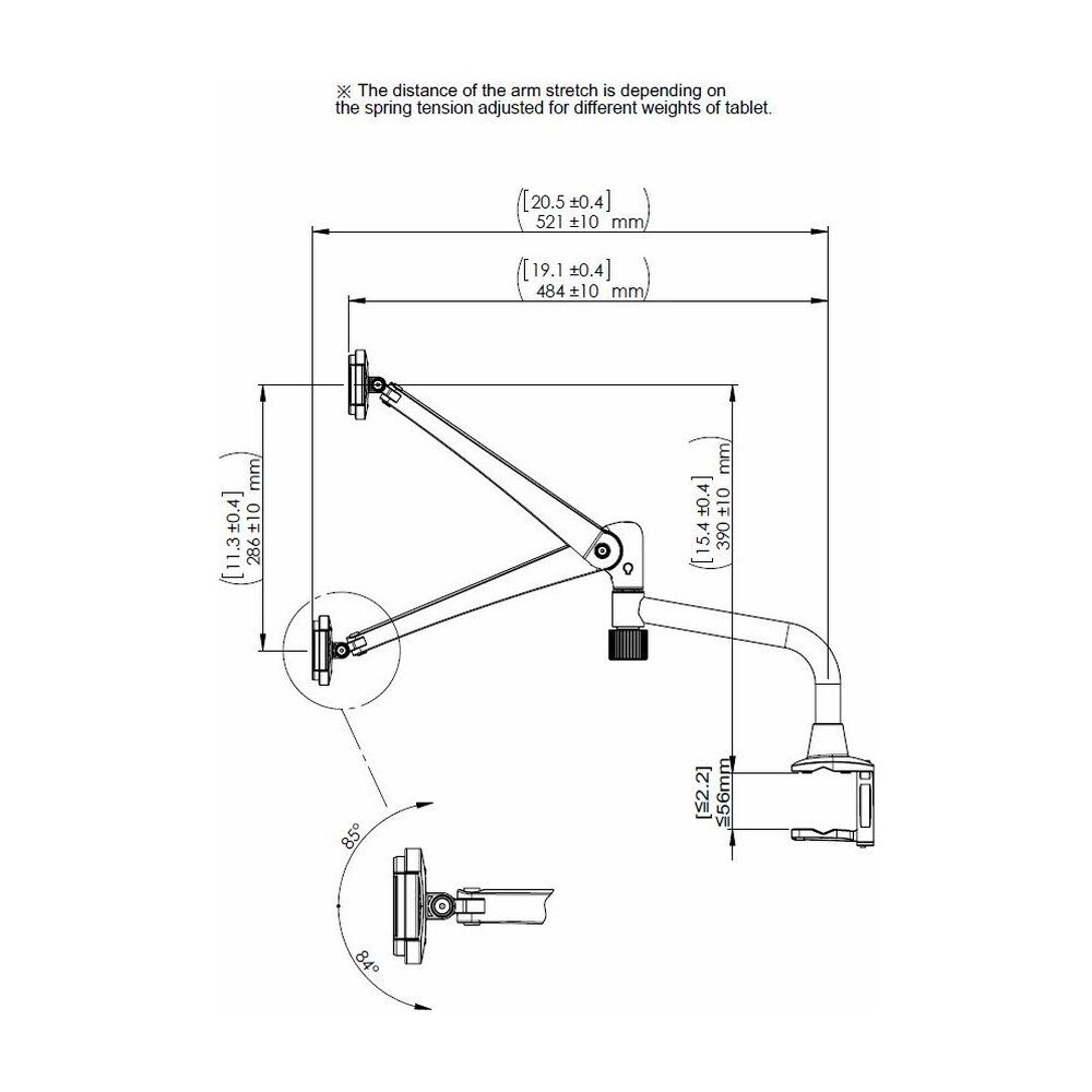 iPad & Tablet Mount for Desk Clamp w/ Articulating Arms - DTM-4