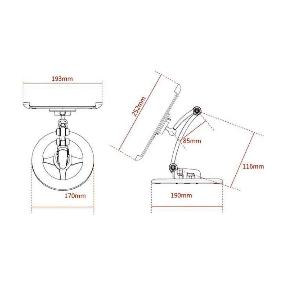 Under Cabinet & Wall Mount Desk Stand or Magnet for ipad - DWU-1W