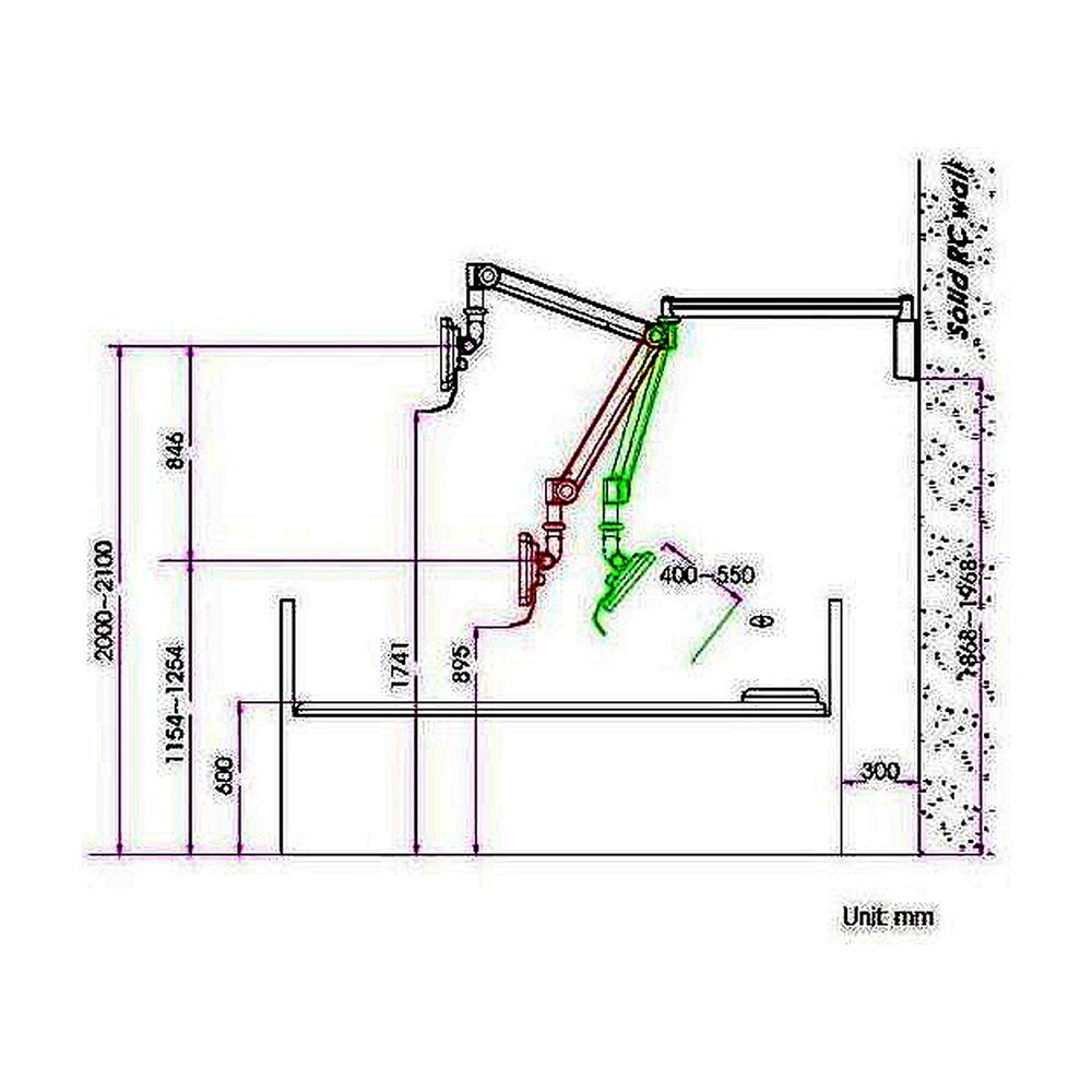 Monitor Arm - Long Reach w/ Wall Box MW-M125WBN