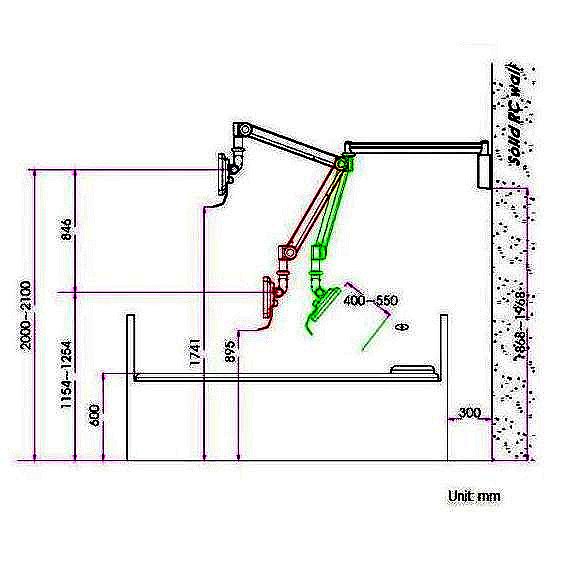 Monitor Arm - Long Reach w/ Wall Box MW-M125WBN