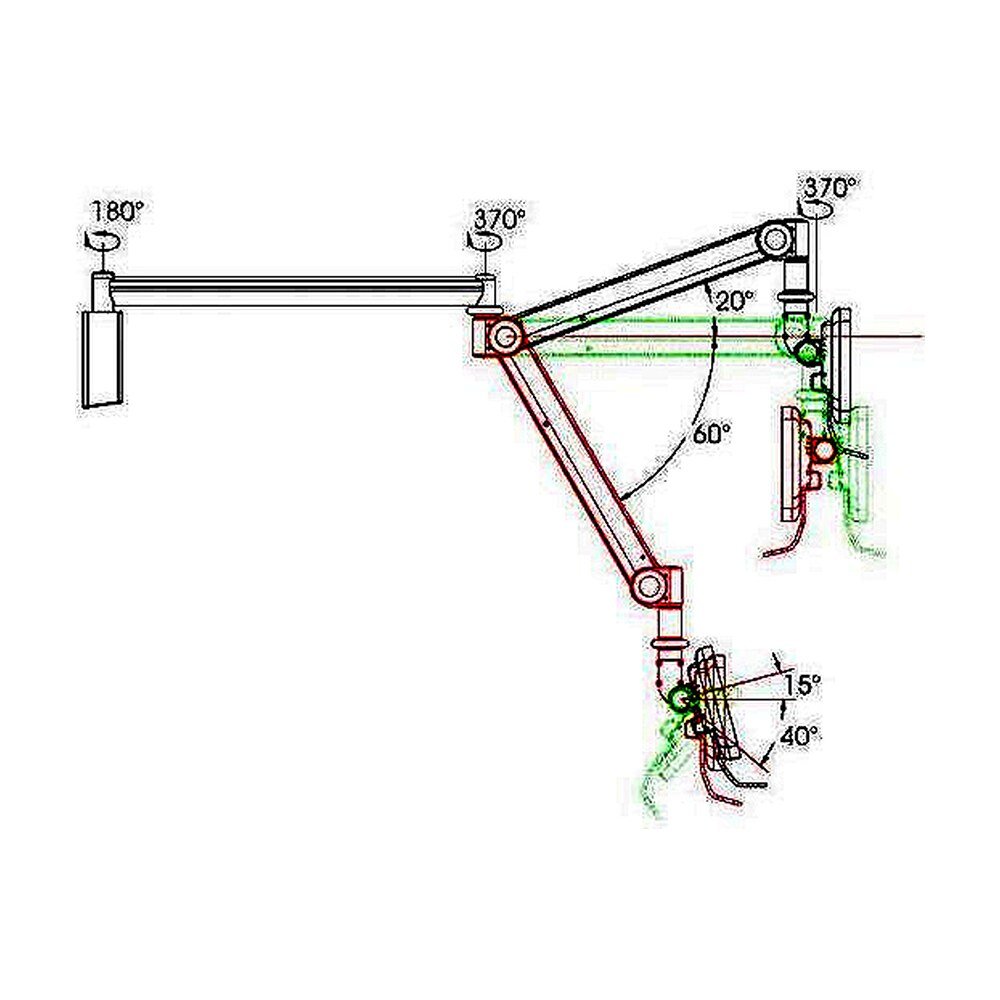 Monitor Arm - Long Reach w/ Keyboard Holder MW-M25PKN