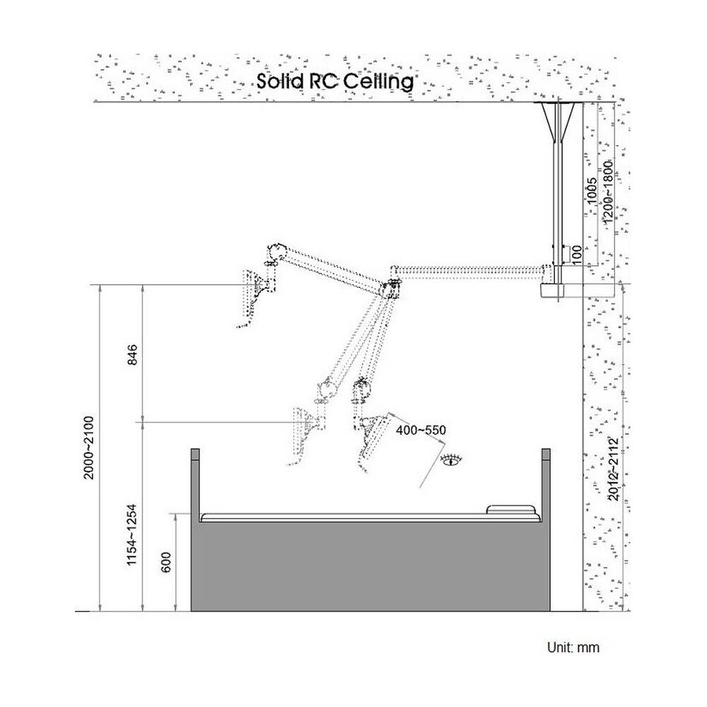 Ceiling Monitor Mount for LCD Screen - Long Reach CM-M23KN