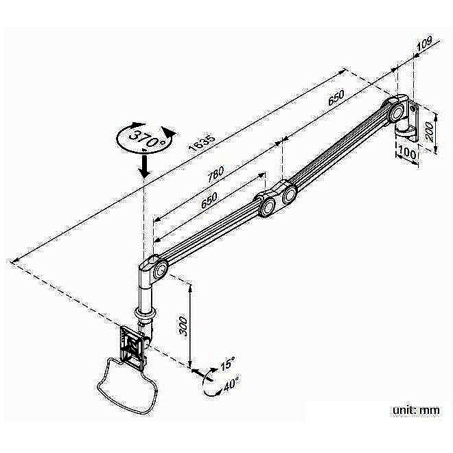 Monitor Arm - Long Reach & Vertical Adjustable MW-M16P