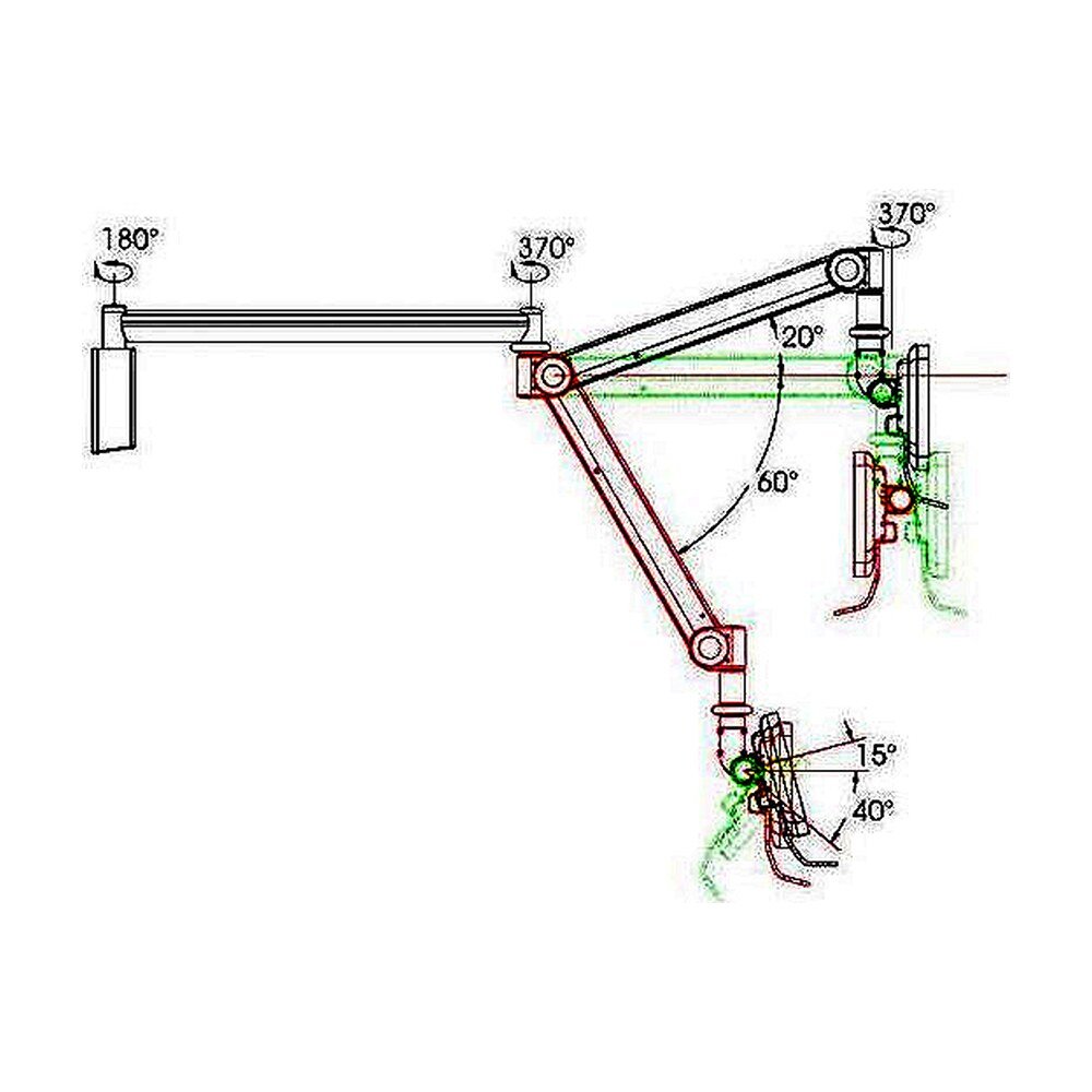 Monitor Arm - Long Reach w/ Keyboard Holder MW-M23PKN