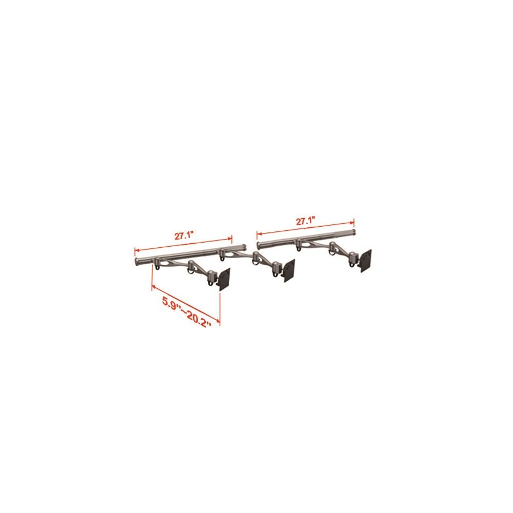 Triple Monitor Wall Mount w/ Full Swing Double Arms Horizontal - HMW-31A2
