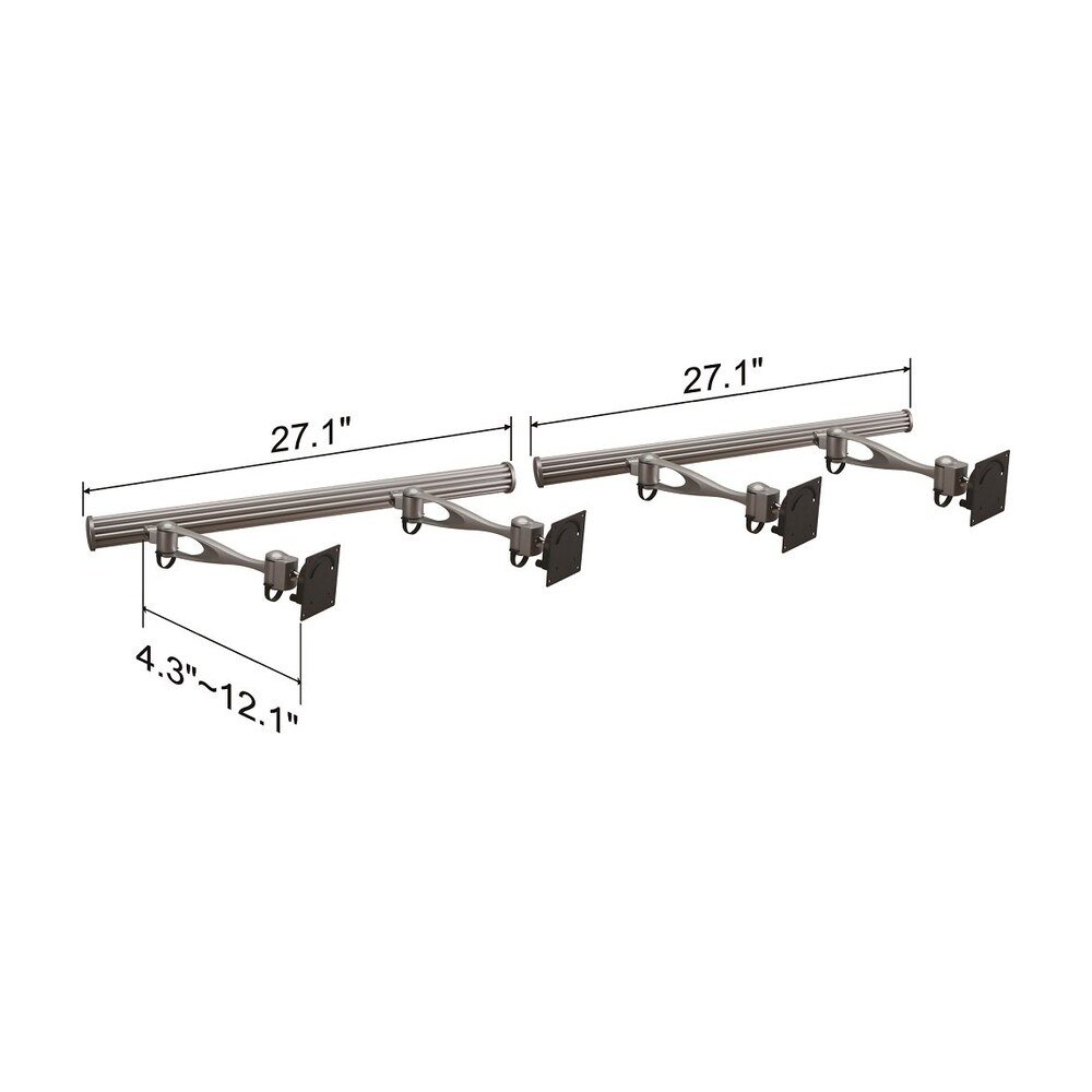 VESA Wall Mount for 4 Monitors w/ Full Swing Single Arms - HMW-41A1