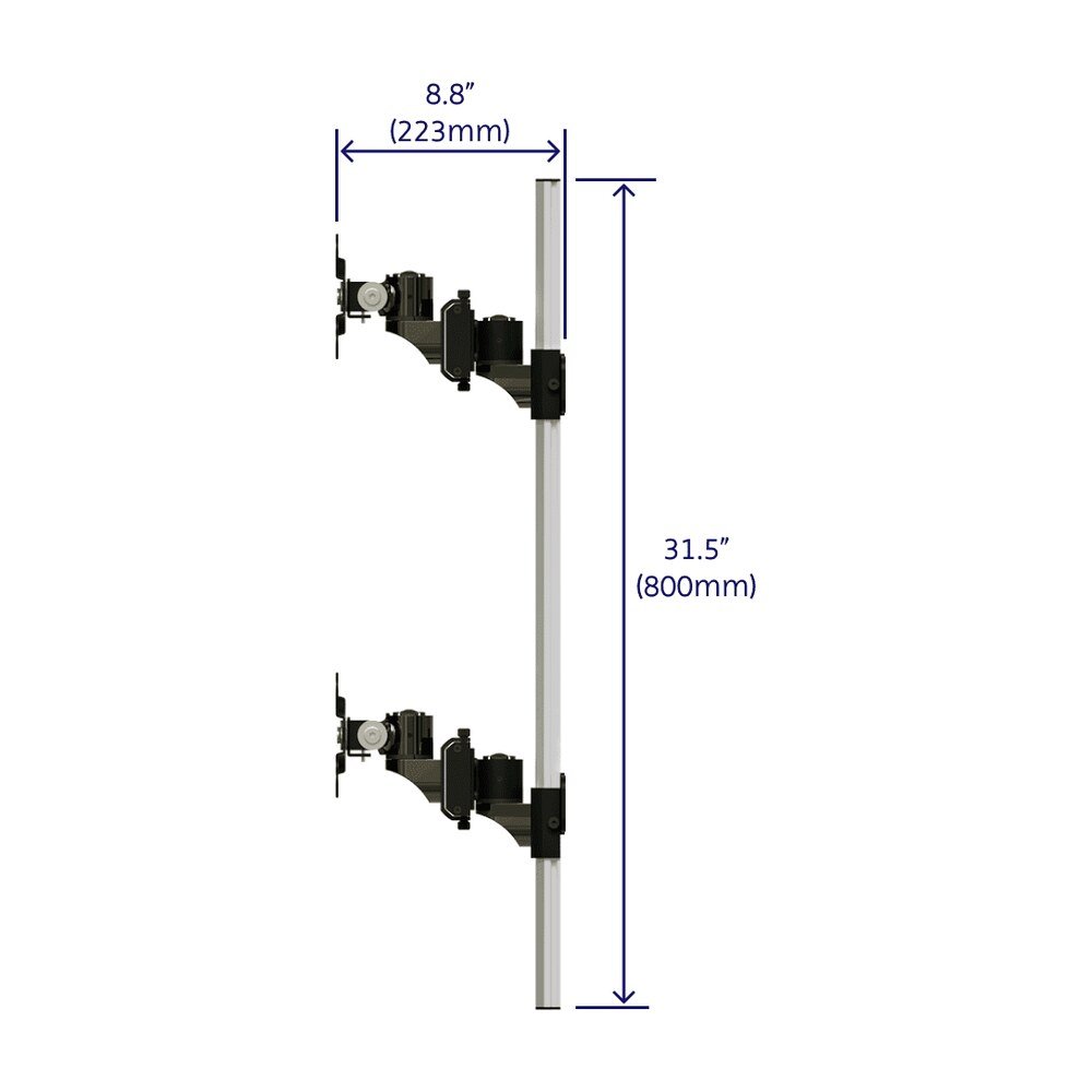 VESA Wall Mount for 4 Monitors 2x2 Low Profile w/ Quick Release - BL-W259