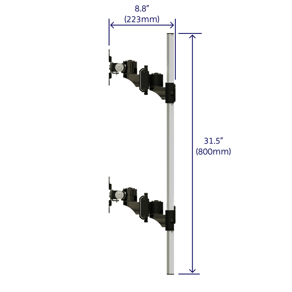 VESA Wall Mount for 4 Monitors 2x2 Low Profile w/ Quick Release - BL-W259