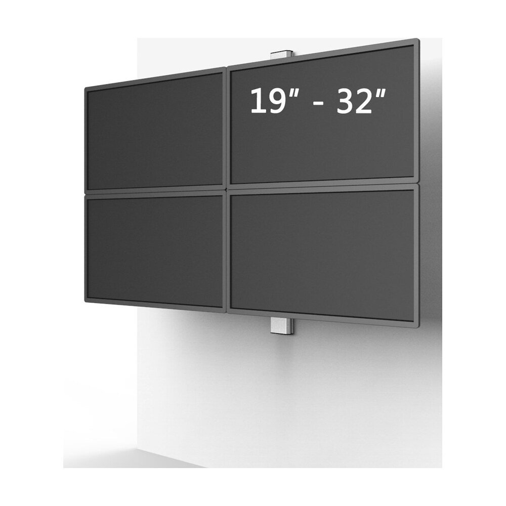 VESA Wall Mount for 4 Monitors 2x2 Low Profile w/ Quick Release - BL-W259