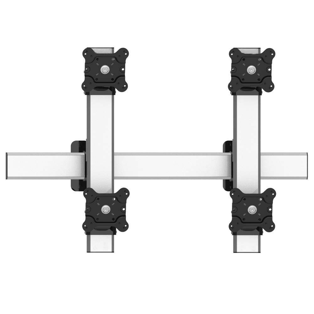 VESA Wall Mount for 4 Monitors 2x2 Quick Release Two Orientations - BL-W247