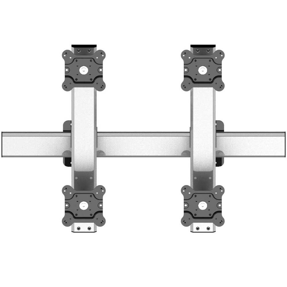 VESA Wall Mount for 4 Monitors 2x2 Quick Release Two Orientations - BL-W247