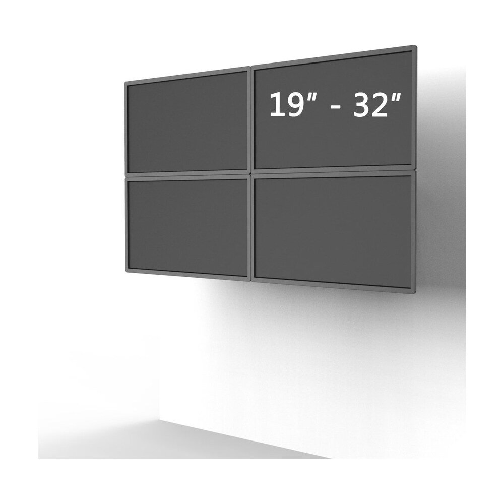 VESA Wall Mount for 4 Monitors 2x2 Quick Release Two Orientations - BL-W247