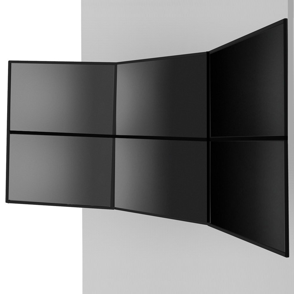 VESA Wall Mount for 6 Monitors 3X2 w/ Quick Release - BL-W281