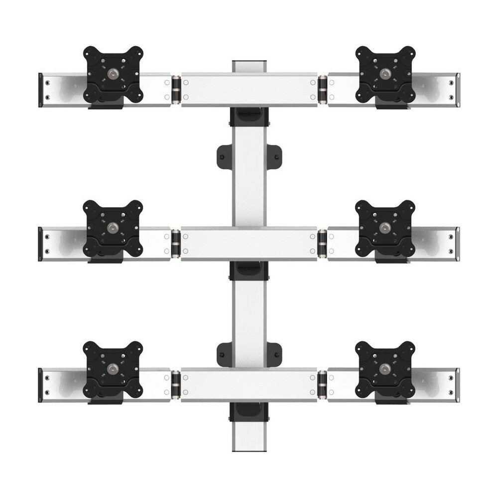 VESA Wall Mount for 6 Monitors 2x3 Quick Release Oval or Straight - BL-W272