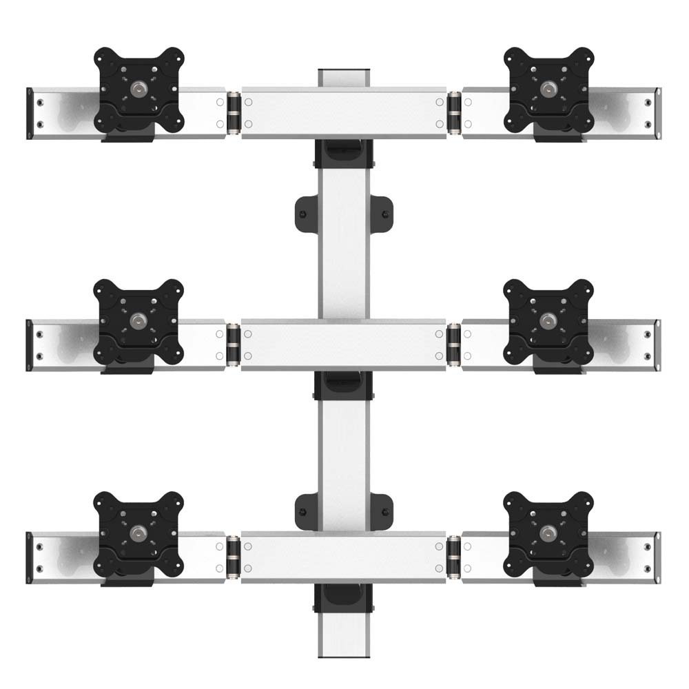 VESA Wall Mount for 6 Monitors 2x3 Quick Release Oval or Straight - BL-W272