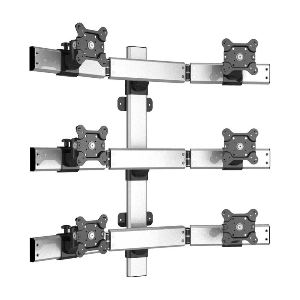 VESA Wall Mount for 6 Monitors 2x3 Quick Release Oval or Straight - BL-W272