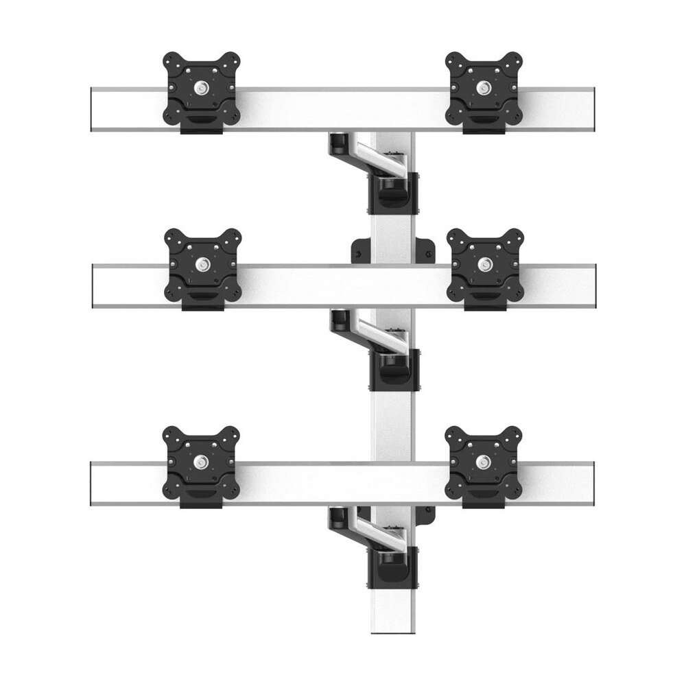 VESA Wall Mount for 6 Monitors 2x3 w/ Quick Release & Single Arms - BL-W265