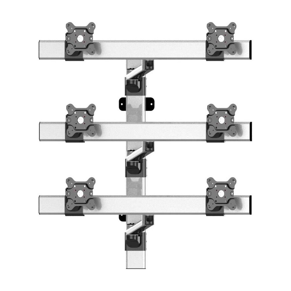 VESA Wall Mount for 6 Monitors 2x3 w/ Quick Release & Single Arms - BL-W265