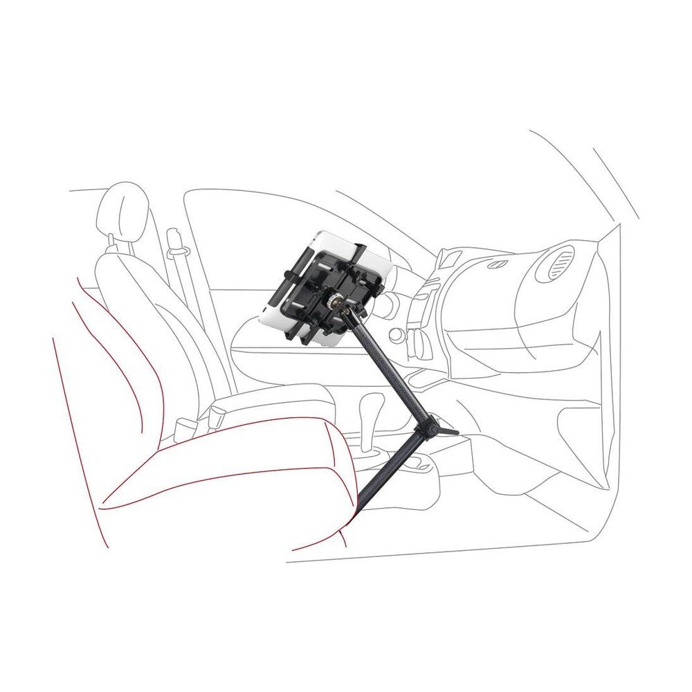 iPad Car Holder - Seat Bolt, Dual Arm & Carbon Fiber - L1-21