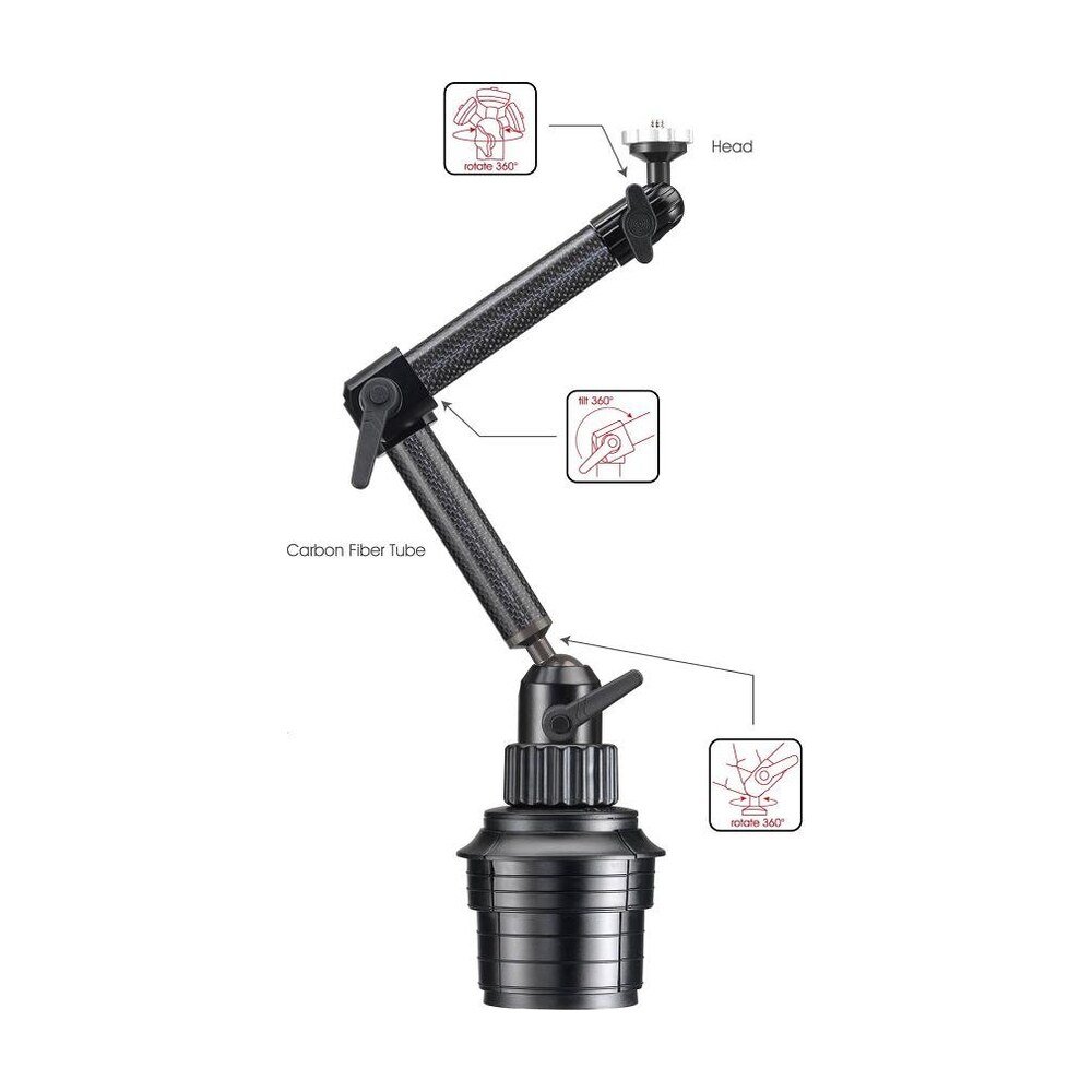 Tablet Mount for Car Cup Holder Carbon Fiber L1-31