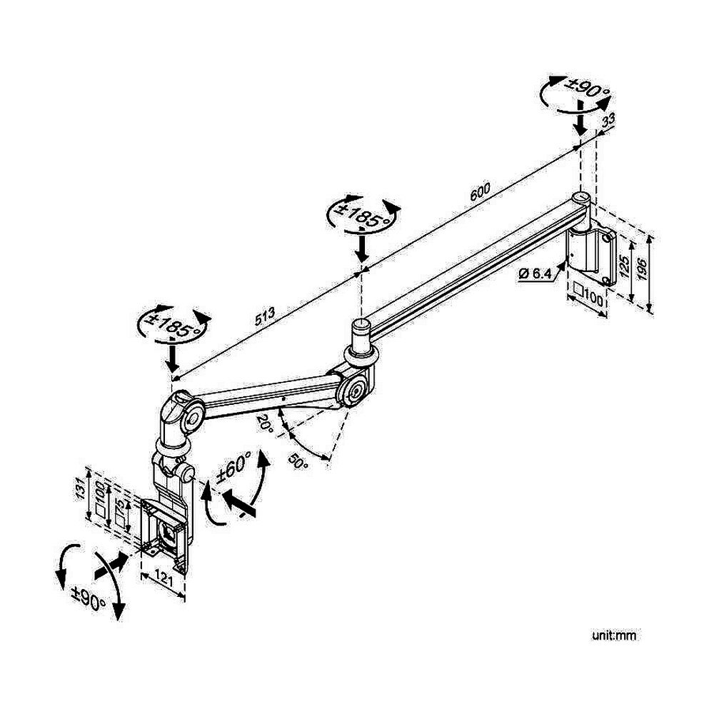 Ultra-Slim Long-Reach Tablet & Monitor Mount | Large Tilt - LR601
