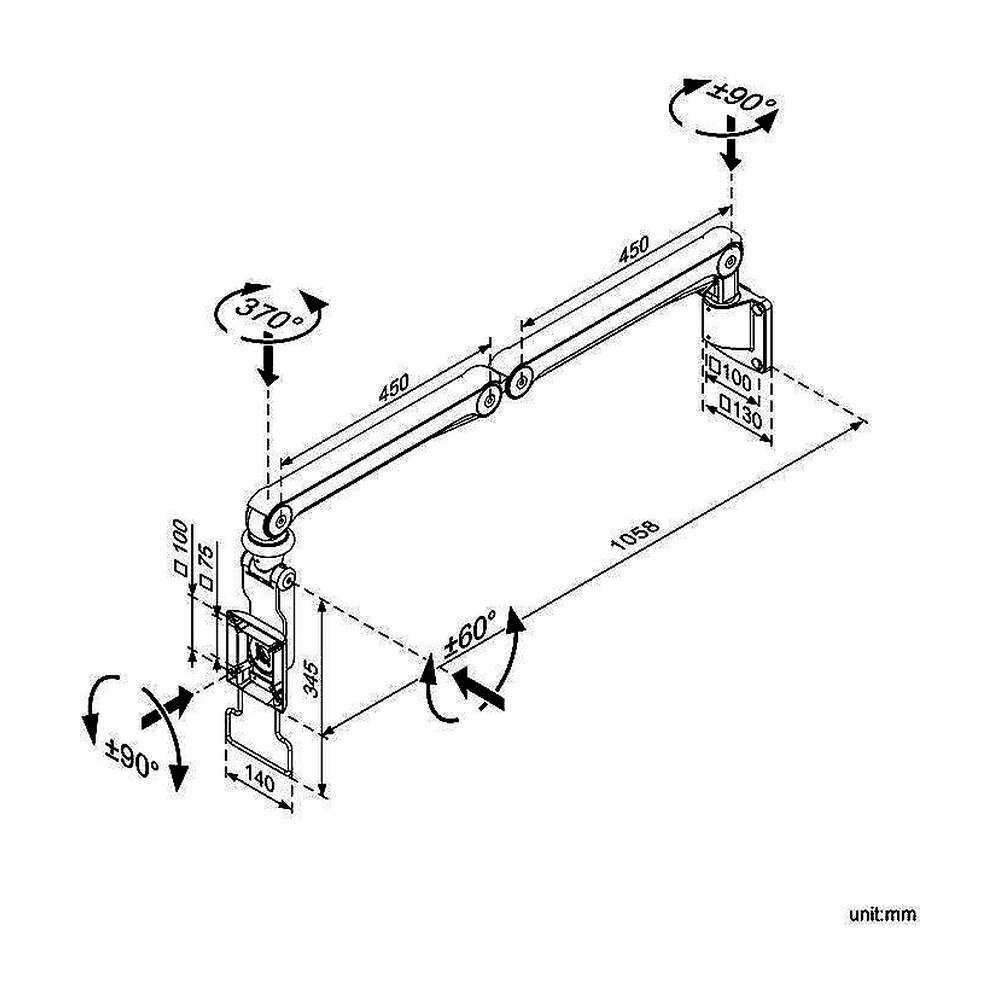 Ultra-Slim A-Frame Long-Reach Tablet & Monitor Mount | Large Tilt - LR701