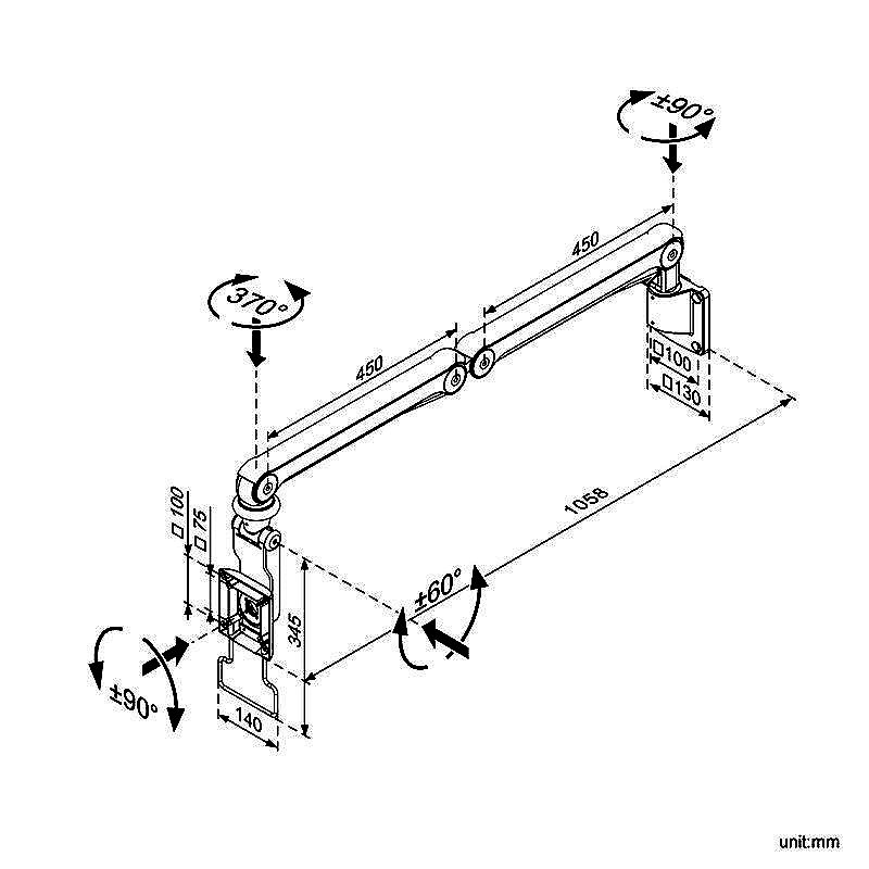 Ultra-Slim A-Frame Long-Reach Tablet & Monitor Mount | Large Tilt - LR701