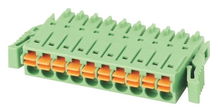Euro Jack, Male Plug, 2-Position, 3.5mm Pitch, Push-in Spring Termination MR-15EDGKNG-3.5-02P-14-1000A(H)