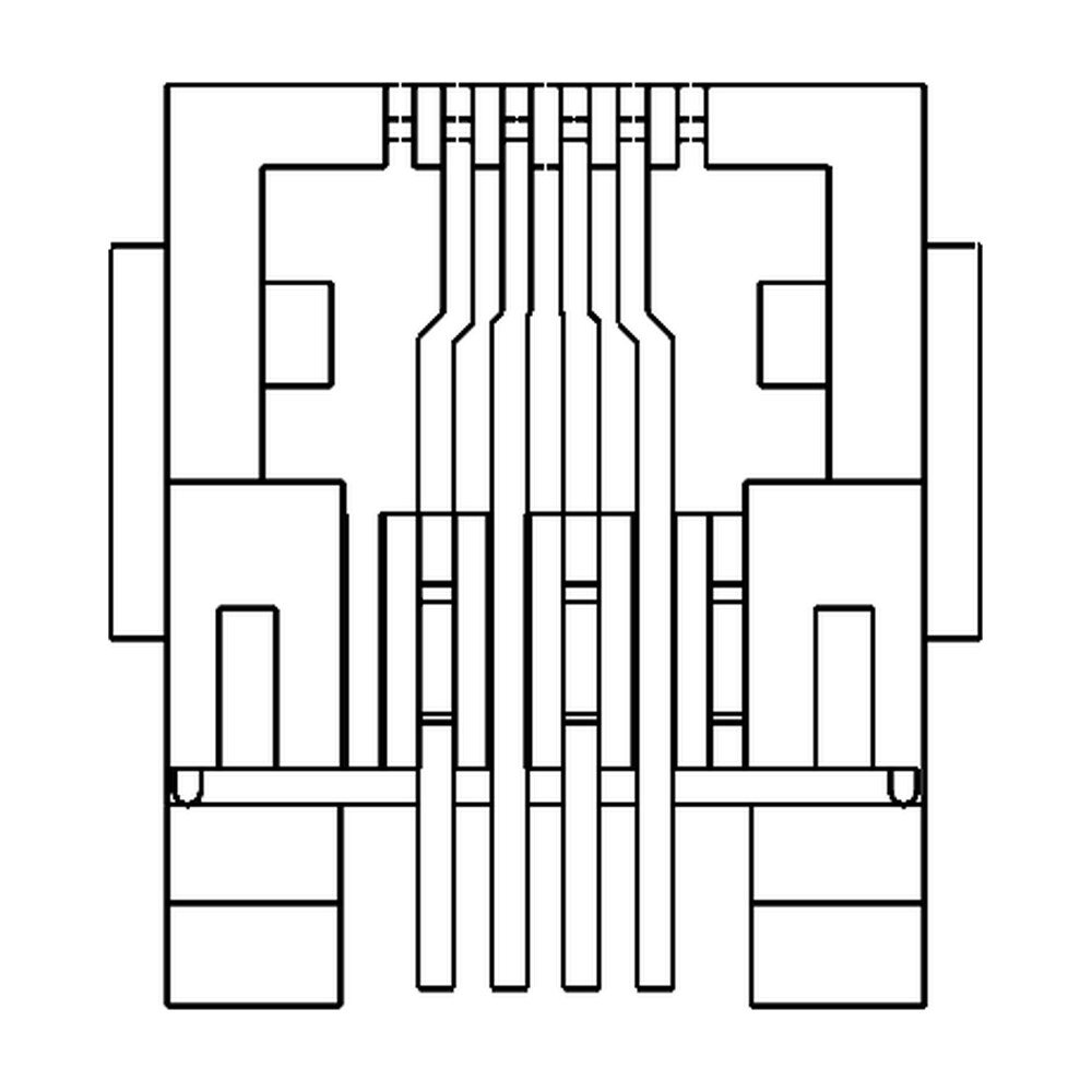 MR-57-21 (6P) Modular Telephone Jack, Side Entry PCB Mount