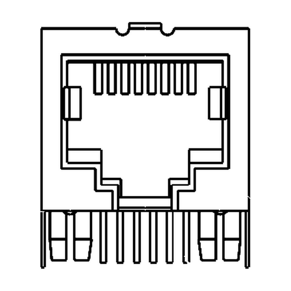 MR-59-01-02 (8P8C) RJ45 Single Port Jack, Side Entry PCB Mount