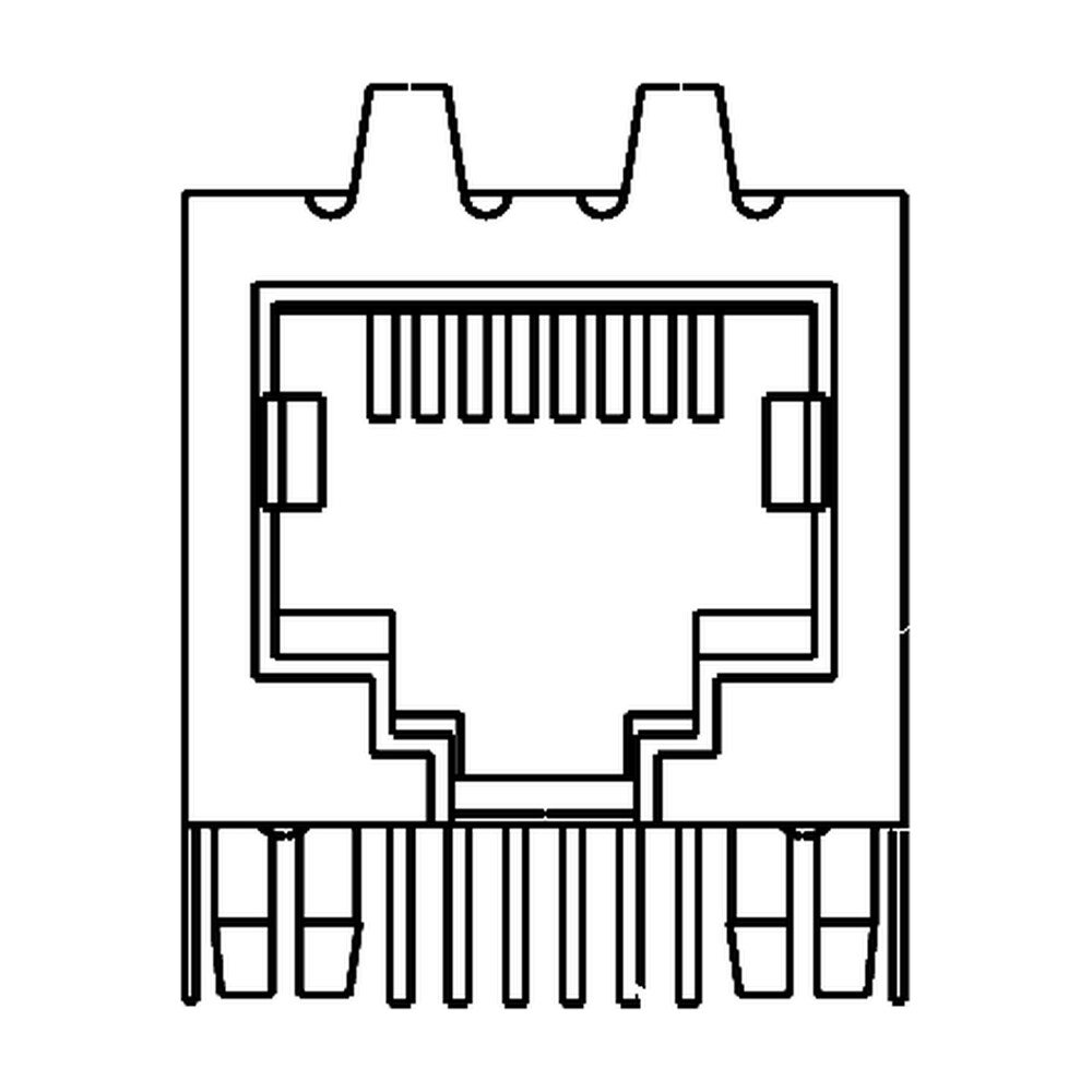 MR-59-01-03 (8P8C) RJ45 Single Port Jack, Side Entry PCB Mount