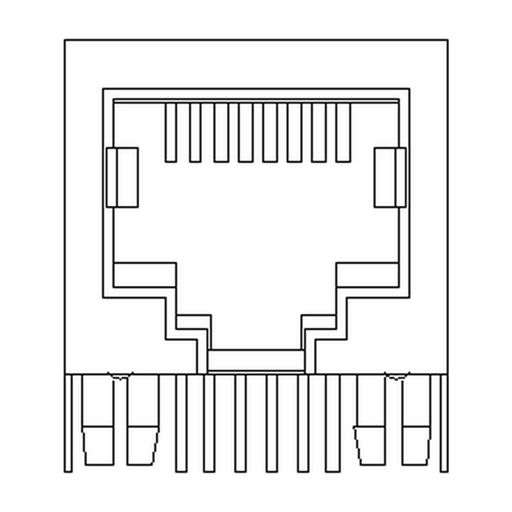 MR-59-01-05 (8P8C) RJ45 Single Port Jack, Side Entry PCB Mount