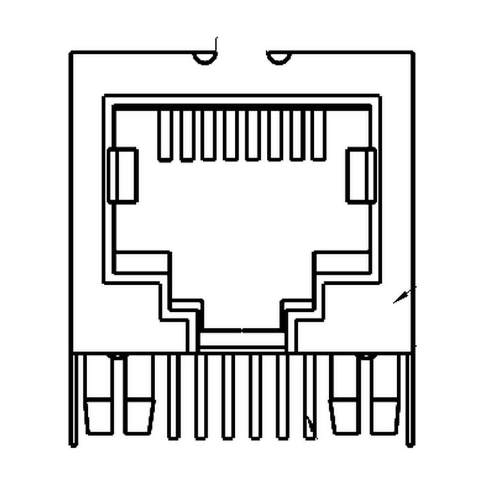 MR-59-01-06 (8P8C) RJ45 Single Port Jack, Side Entry PCB Mount