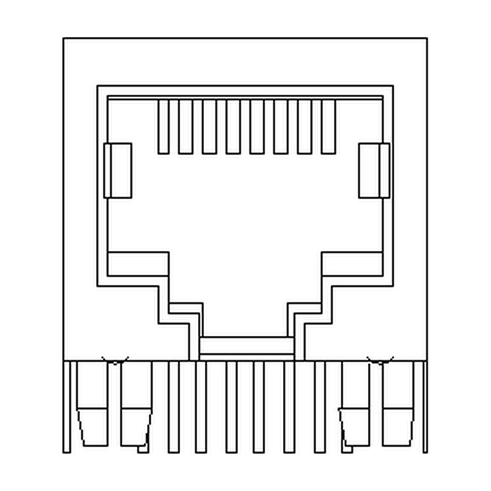 MR-59-01-07 (8P8C) RJ45 Single Port Jack, Side Entry PCB Mount