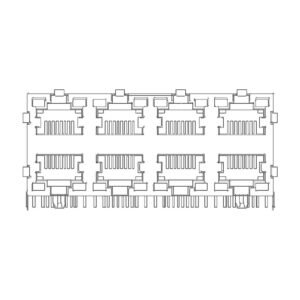 MR-59-06-LED MR-59-06-LED (8P8C) RJ45 2 x 4 Stacked Jack, 8 Port, Shielded