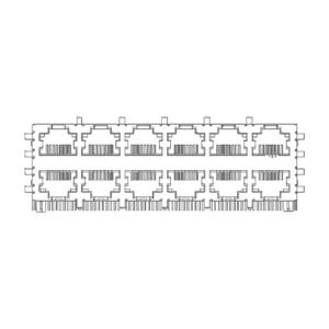 MR-59-08-RL MR-59-08-RL (8P8C) RJ45 2 x 6 Stacked Jack, 12 Port, Shielded