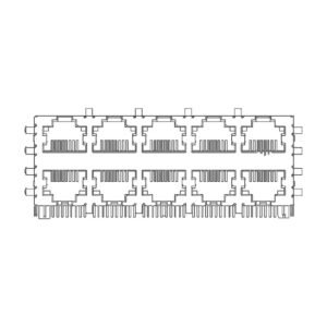 MR-59-09-RL MR-59-09-RL (8P8C) RJ45 2 x 5 Stacked Jack, 10 Port, Shielded