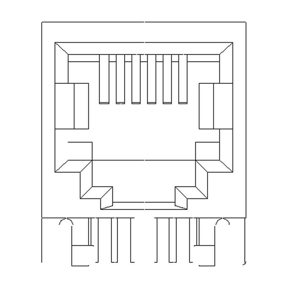 MR-59-21 (6P) Modular Telephone Jack, Side Entry PCB Mount
