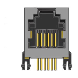 MR-961208 (6P6C) 6 position, RJ12, Mini Low Profile, With Metal Shielded Shell, Side Entry.