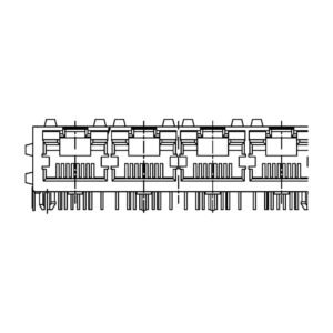 MR-9801 MR-9801 (8P8C) RJ45 4 Port Jack with Integrated Transformer and LEDs, DIP Side Entry