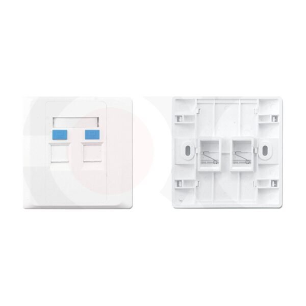 MR-FP-2007-2P — 86X86mm 2 Ports Face Plate Plastic Material:ABS