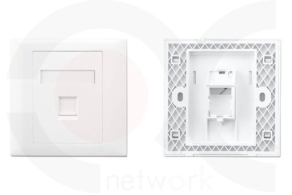 MR-FP-2008-1P — 86X86mm 1 Port Face Plate Plastic Material:ABS