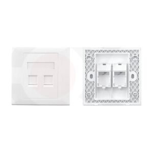 MR-FP-2008-2P - 86X86mm 2 Port Face Plate Plastic Material:ABS