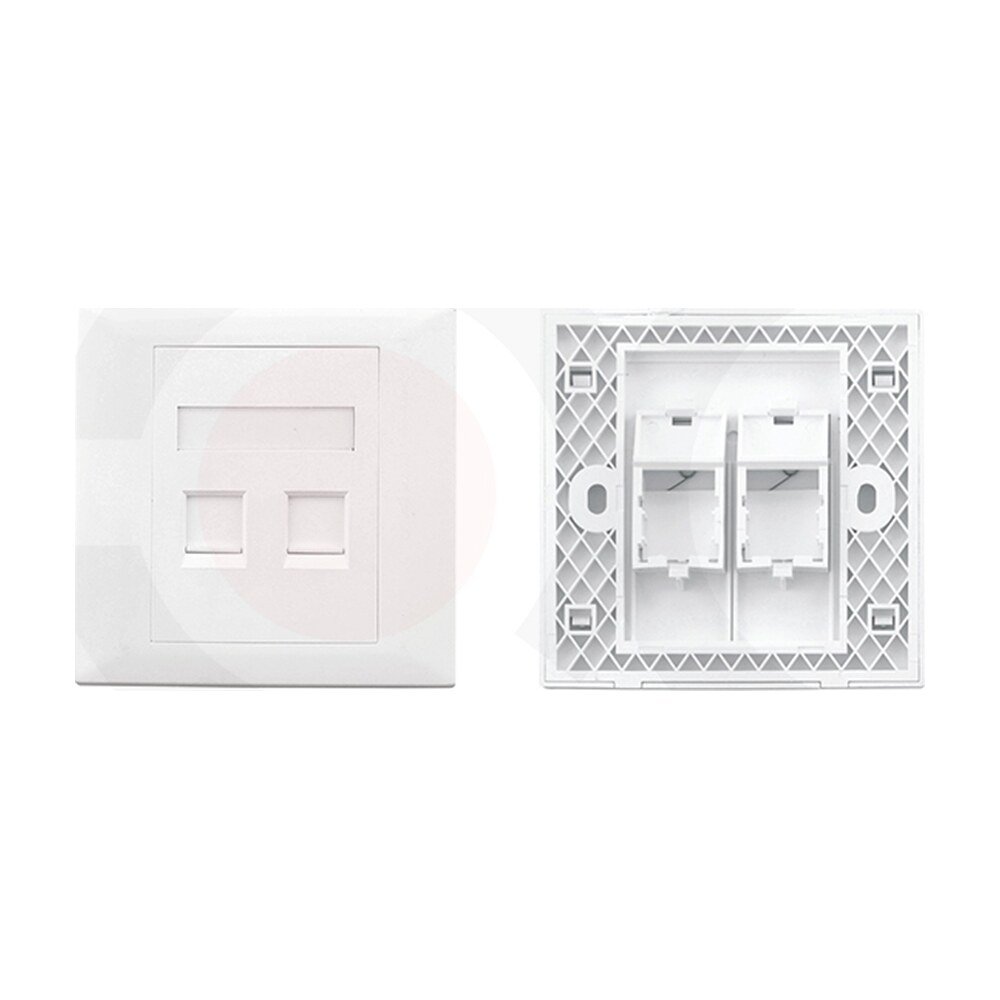 MR-FP-2008-2P — 86X86mm 2 Port Face Plate Plastic Material:ABS