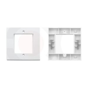 MR-FP-2104-2P - 86X86mm 2 Ports Bevel Face Plate Plastic Material:ABS