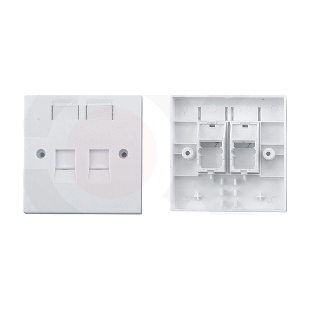 MR-FP-2106-2P — 86X86mm 2 Ports Face Plate Plastic Material:ABS